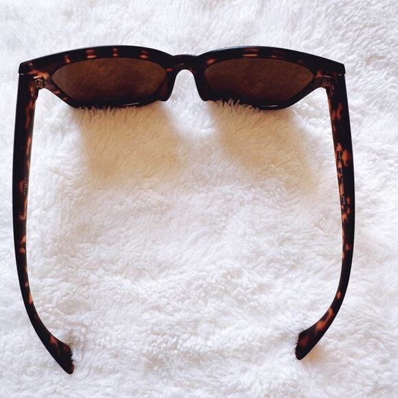 Julia Dark Tortoise Brown Square Sunglasses - Picture 8 of 12